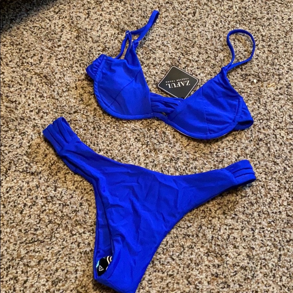 Size S cobalt blue ZAFUL bikini, never worn!!